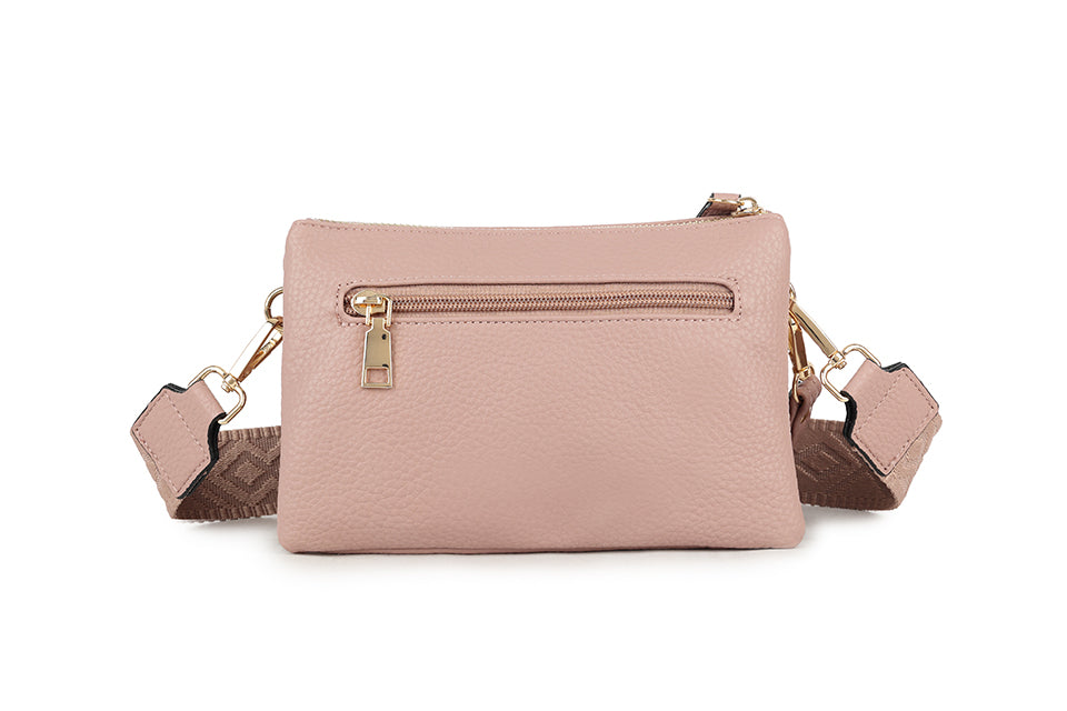 Crossover Body Handbag Thick Strap Black
