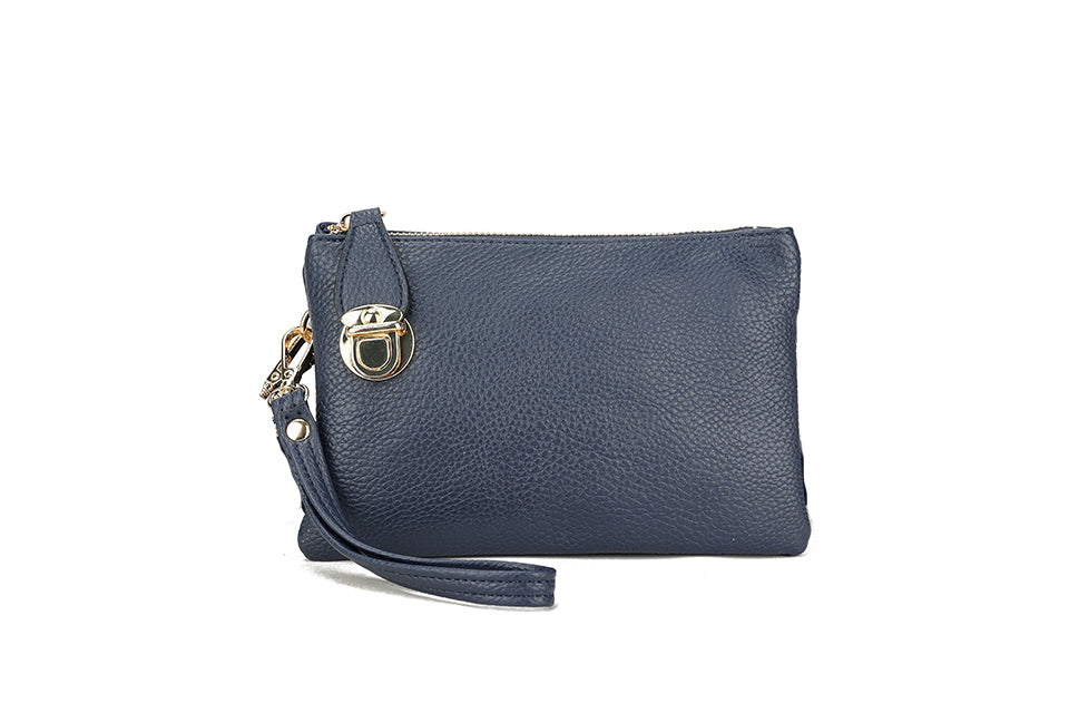 Crossover Body Handbag with clasp Navy