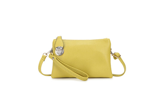 Crossover Body Handbag with clasp Yellow