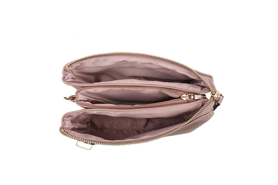 Crossover Body Handbag Thick Strap Black