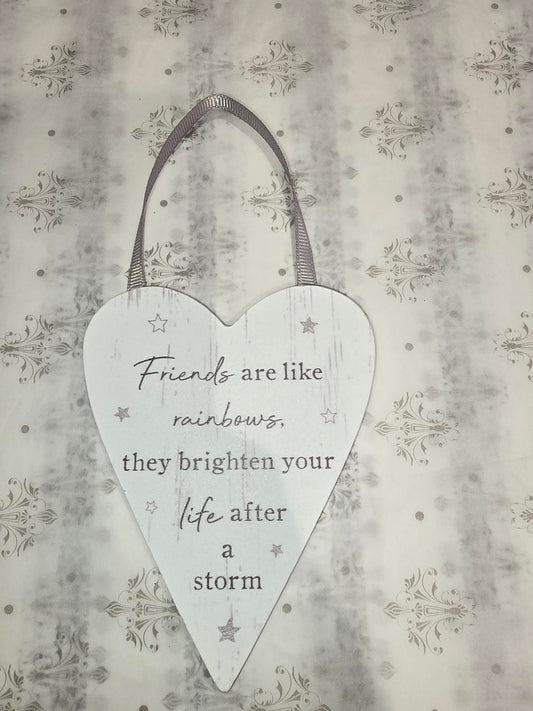 'Friends are like Rainbows' Heart Plaque