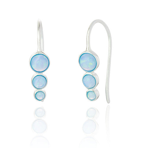 Pendant blue necklace and earring set