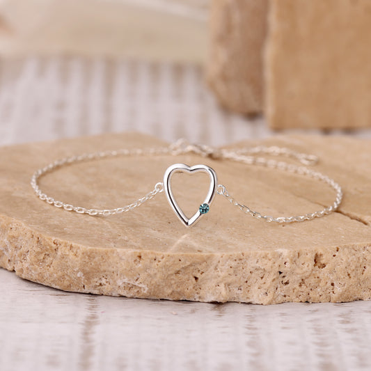 925 silver Single Heart Bracelet