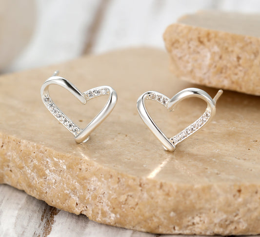 925 Silver Earrings Hearts