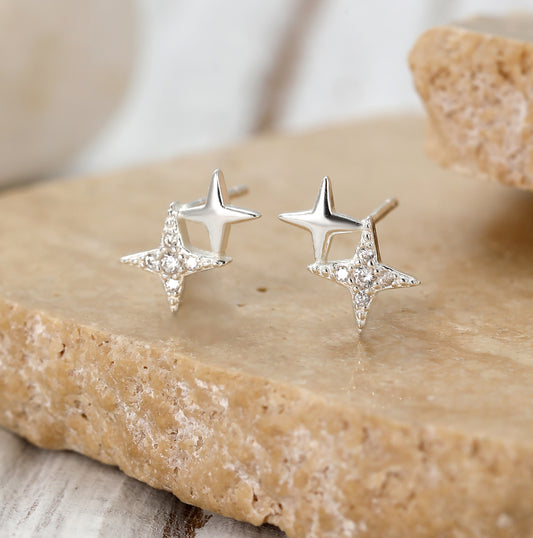 925 Silver Earrings  Stars